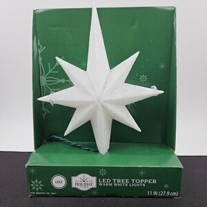 Holiday‎ Time LED Tree Topper Warm White Lights Star 11 Inch